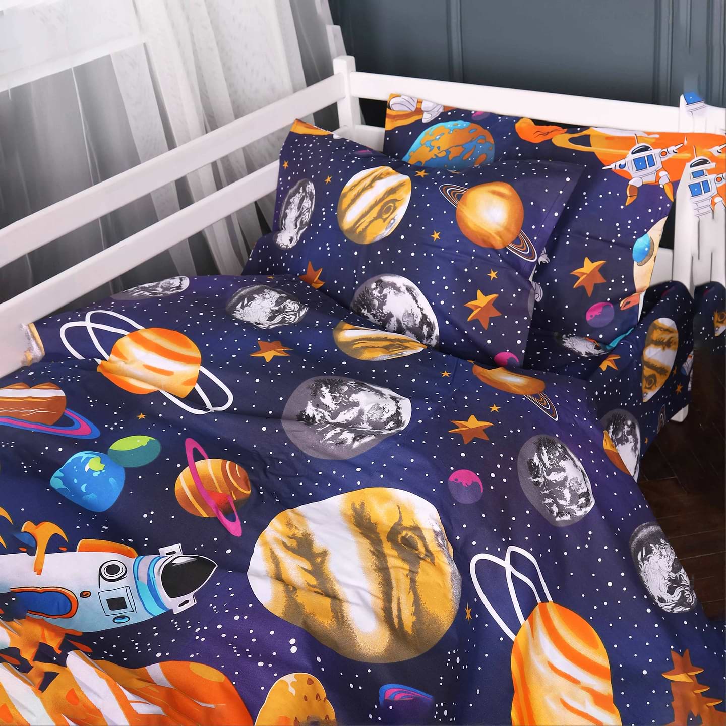 Комплект постельного белья MirSon Бязь Kids Time 17-0884 Astro World 220х240 (2200012199886)